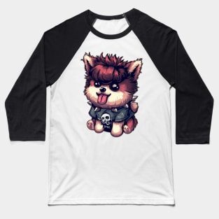 Cute Dog Anarchy Reigns Punk Style Baseball T-Shirt